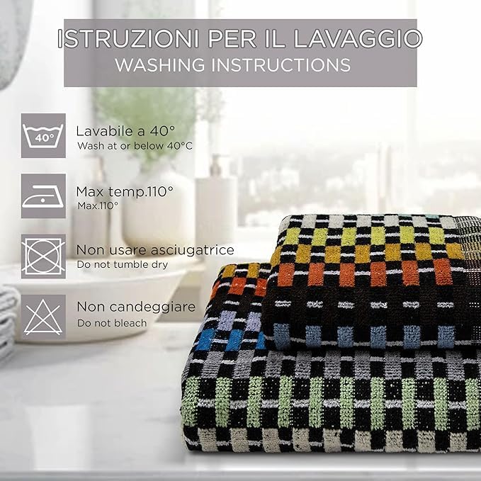 SOMMARUGA Coppia di asciugamani in spugna cinigliata (ospite+asciugamano)