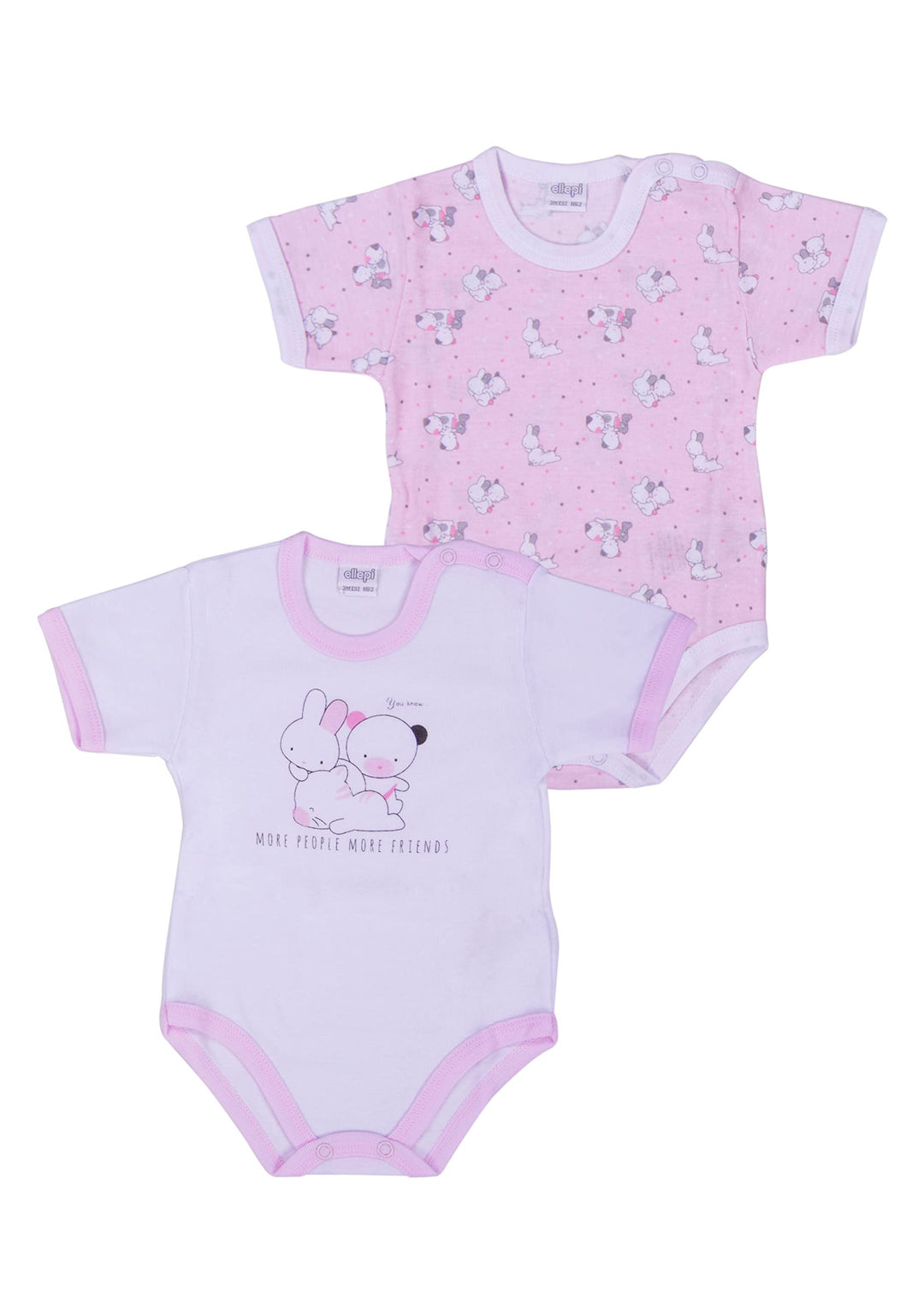 ELLEPI Body in Cotone Leggero per il Tuo Bambino, Fantasia Variabile, Confezione 2 Pz - Cassaniti