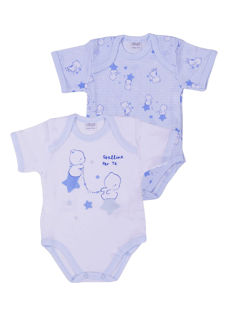 ELLEPI Body in Cotone Leggero per il Tuo Bambino, Fantasia Variabile, Confezione 2 Pz - Cassaniti