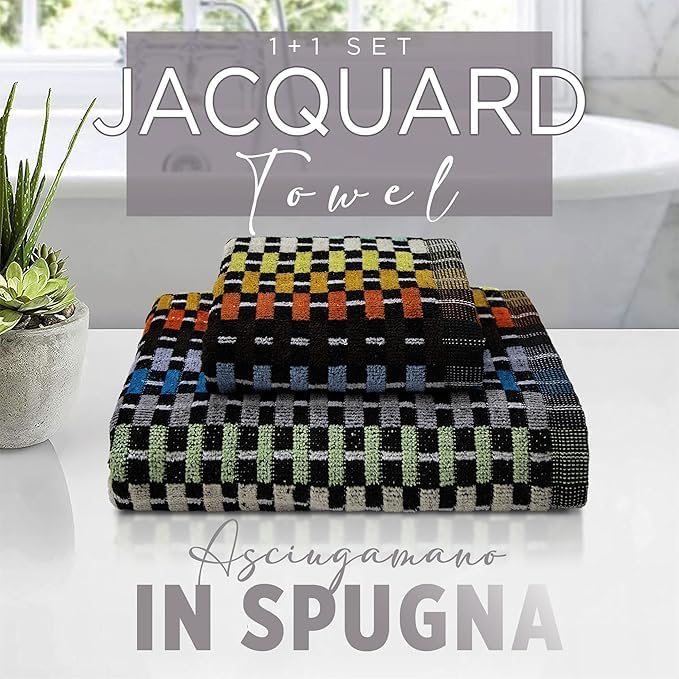 SOMMARUGA Coppia di asciugamani in spugna cinigliata (ospite+asciugamano)