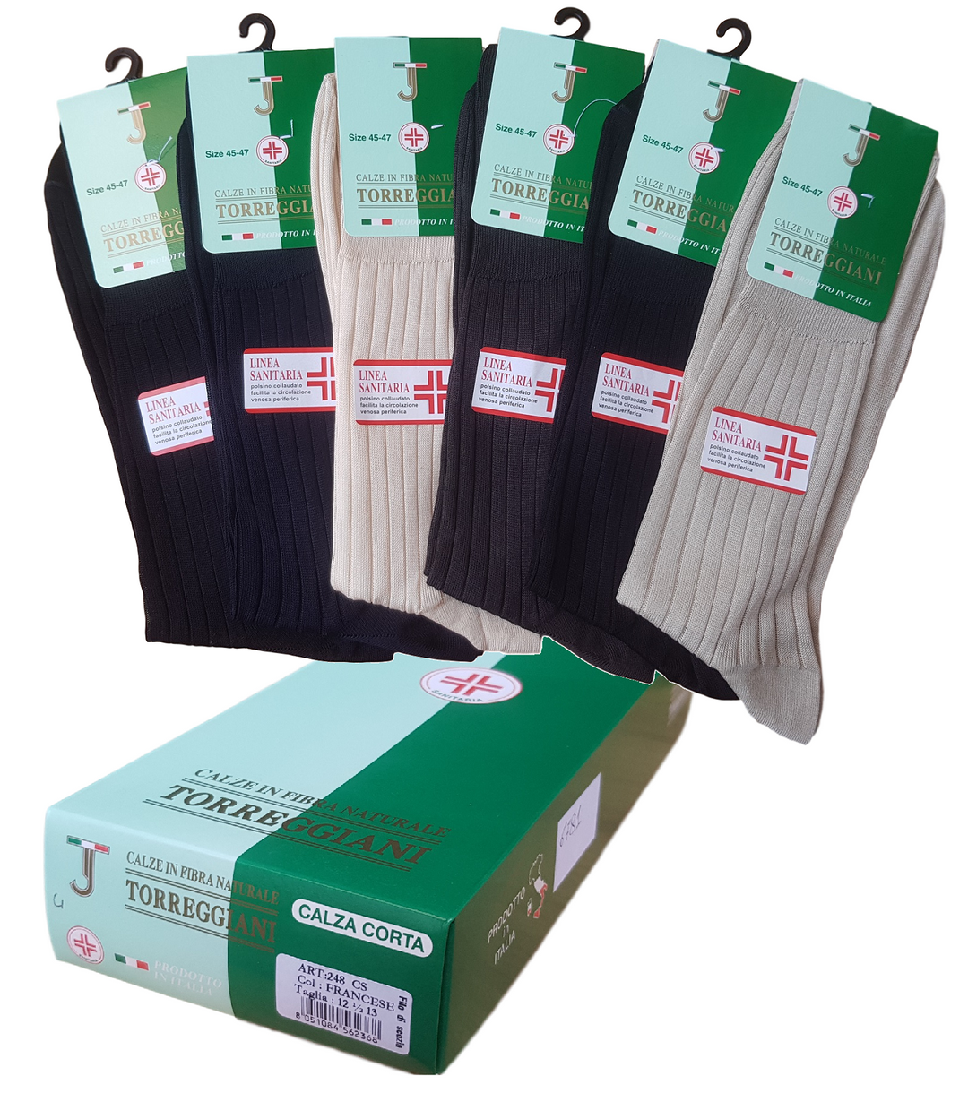 TORREGGIANI 6 Calza uomo sanitaria corta 100% filo scozia art. 248 - Cassaniti