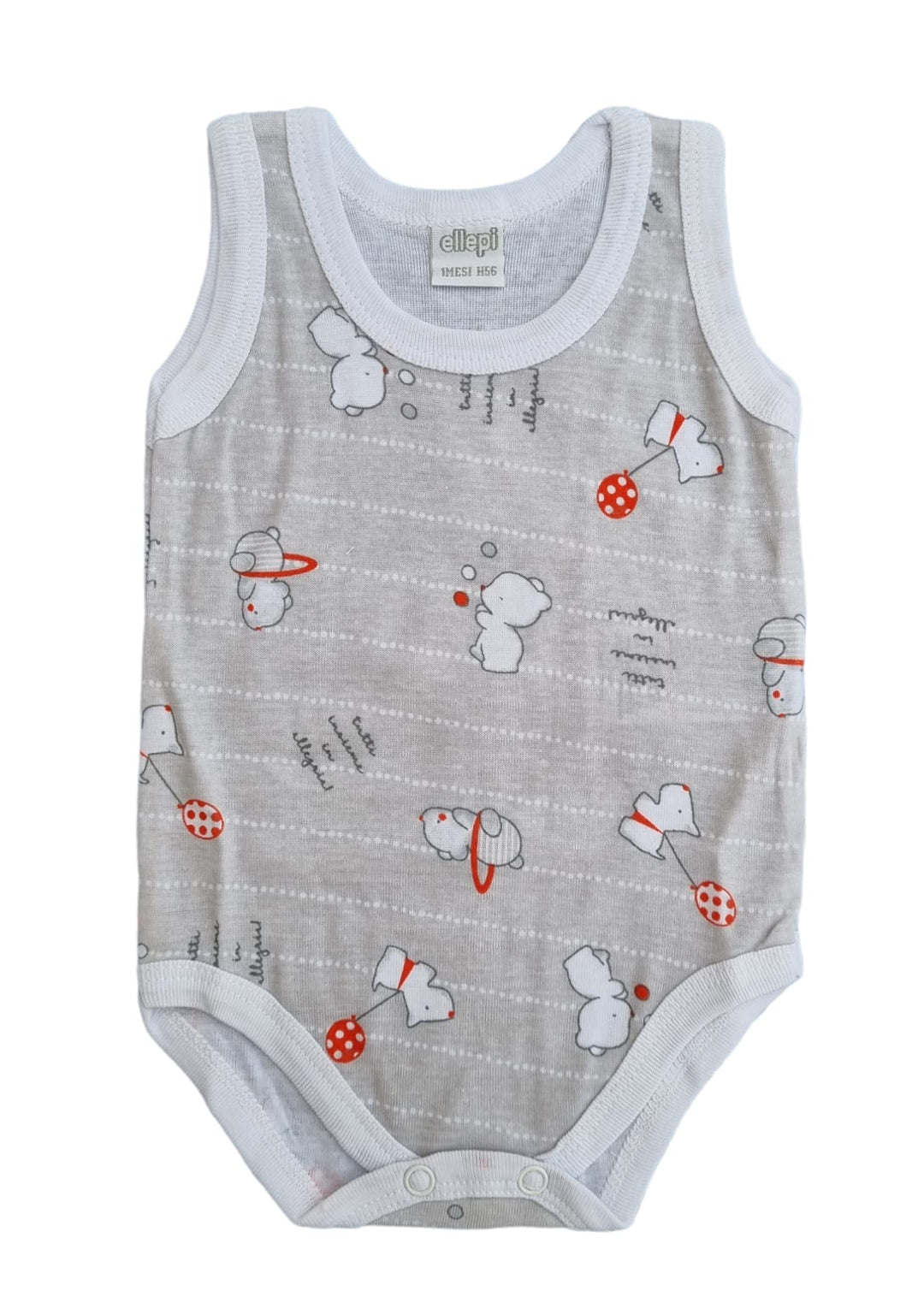 ELLEPI Body Spalla Larga Neonato Senza Maniche 100% Cotone, Confezione 2 Pz - Cassaniti