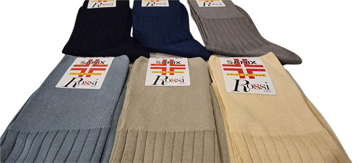 ROSSI 6 Calza corta uomo sanitaria 100% filo scozia elastico relax art. 2000 - Cassaniti