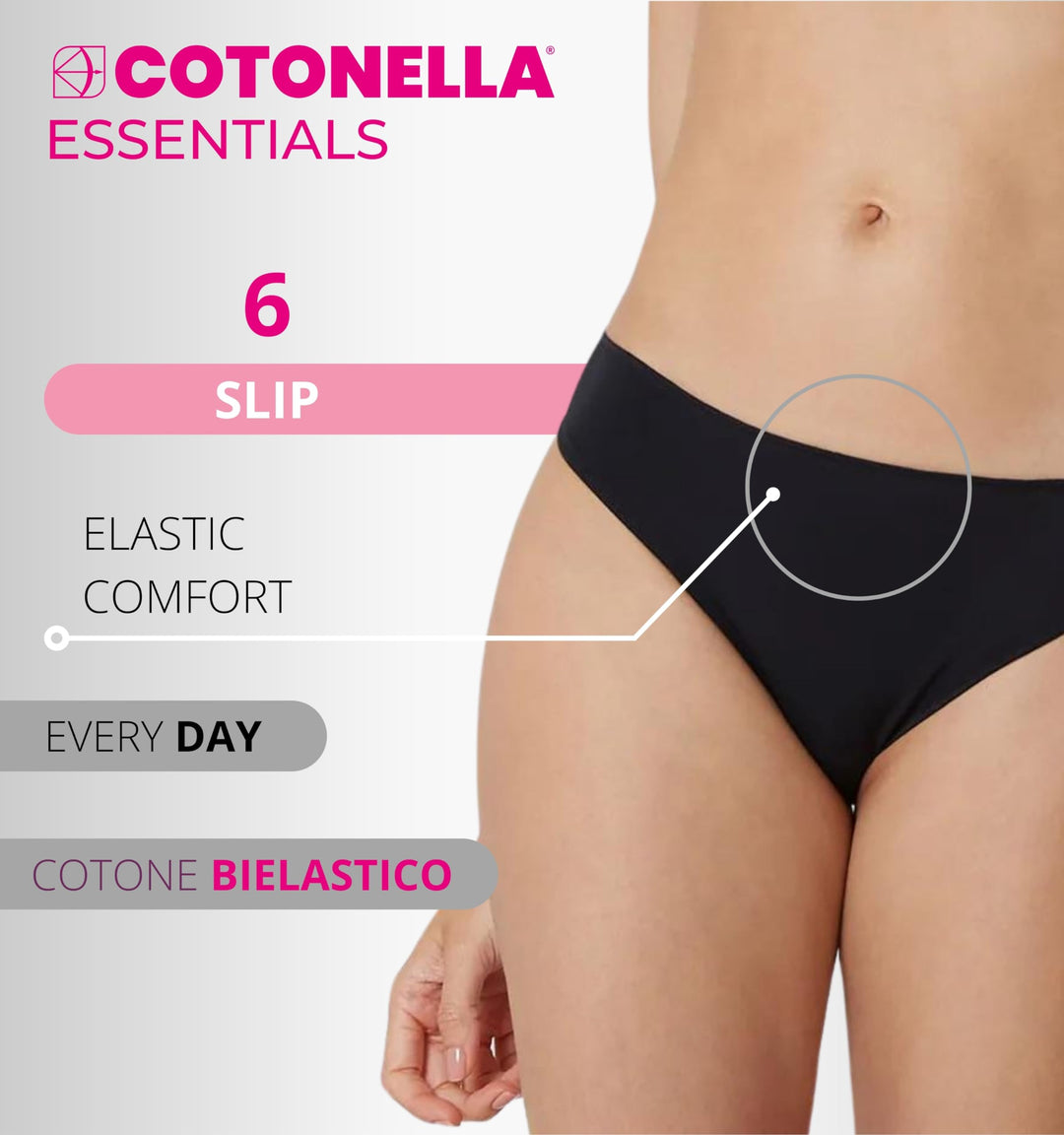 COTONELLA - Slip Donna Cotone Pacco da 3 Mutande Cotone sulla Pelle Art. 3165 - Cassaniti