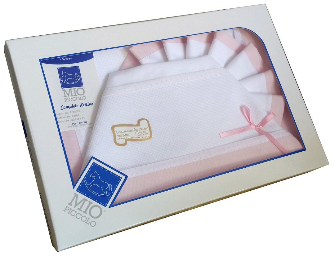 MIO PICCOLO Composè lettino/culla tela aida da ricamare con piega liscia - Cassaniti