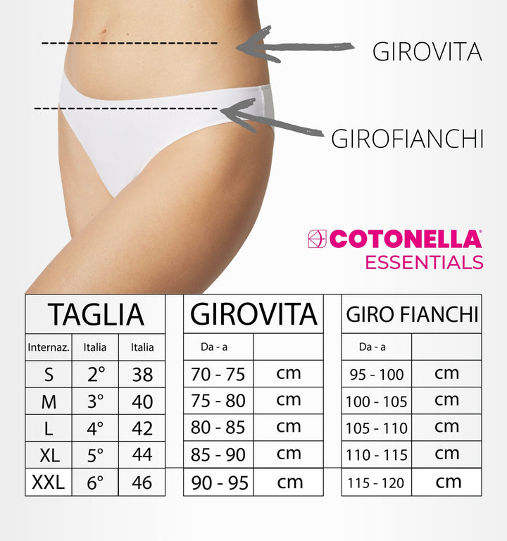 COTONELLA - Slip Donna Cotone Pacco da 3 Mutande Cotone sulla Pelle Art. 3165 - Cassaniti