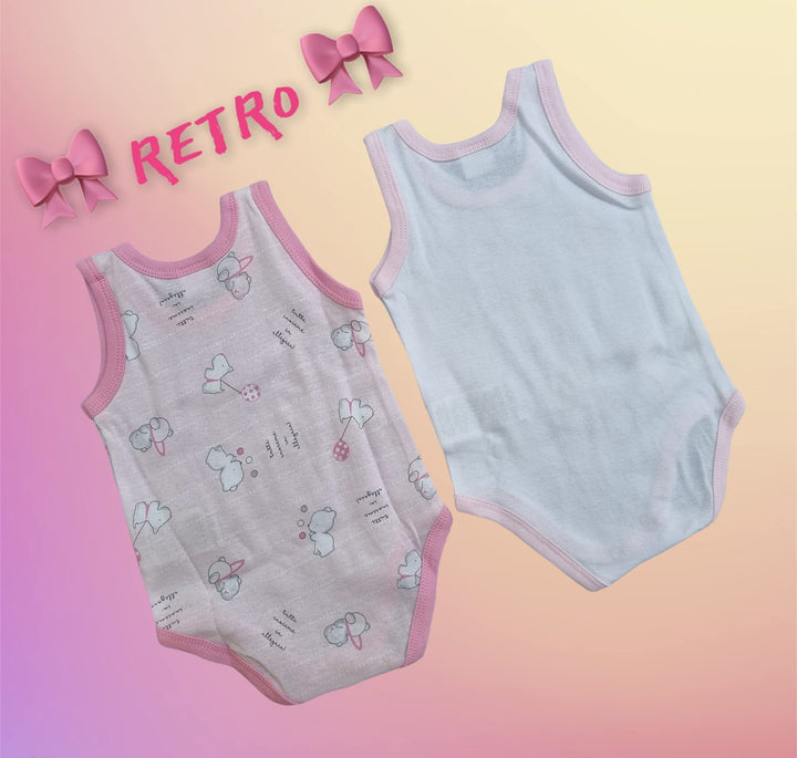 ELLEPI Body Spalla Larga Neonato Senza Maniche 100% Cotone, Confezione 2 Pz - Cassaniti