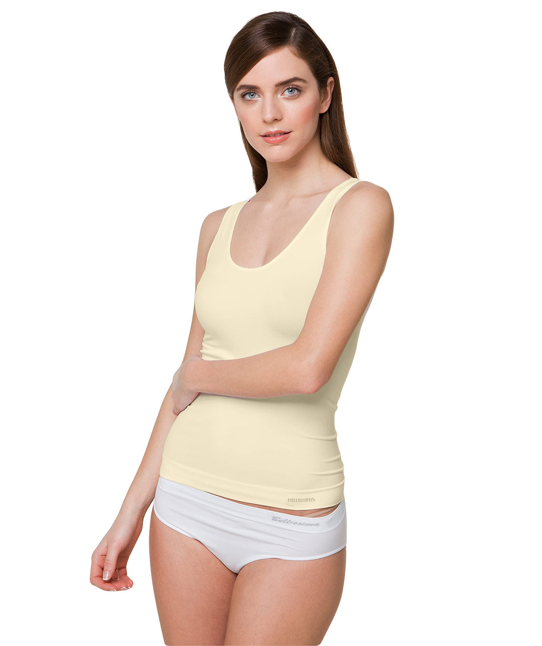 BELLISSIMA 3 Canotte Spalla Larga Donna Seamless Senza Cuciture Art. 053