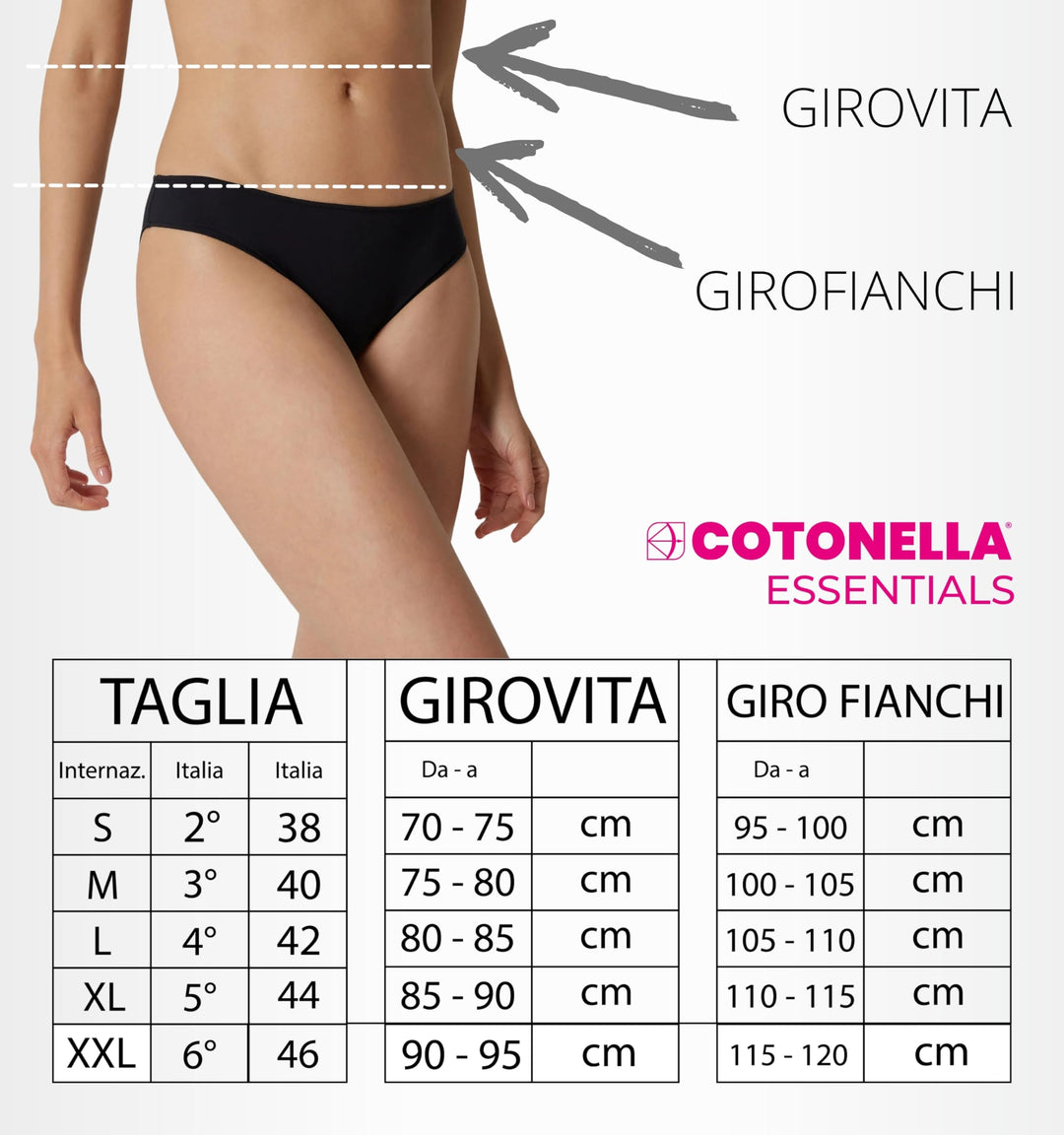 COTONELLA - Slip Donna Cotone Pacco da 3 Mutande Cotone sulla Pelle Art. 3165 - Cassaniti