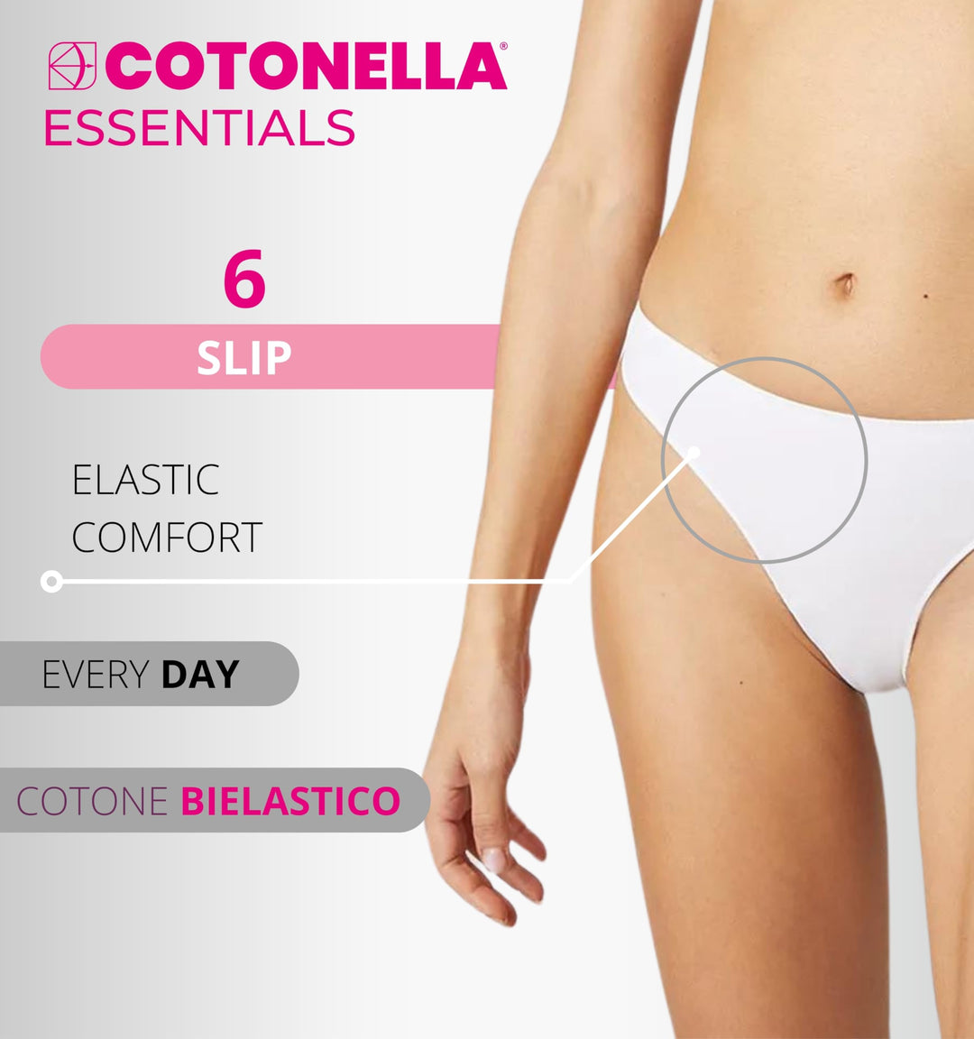 COTONELLA - Slip Donna Cotone Pacco da 3 Mutande Cotone sulla Pelle Art. 3165 - Cassaniti