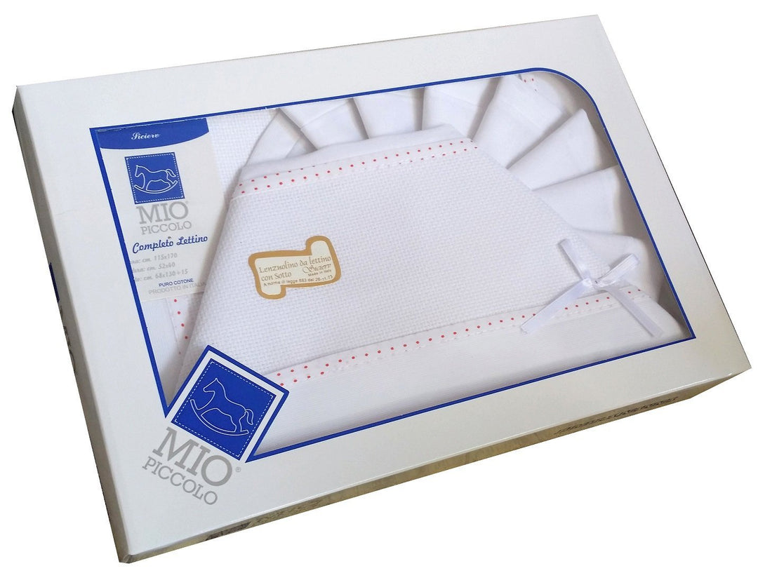 MIO PICCOLO Composè lettino/culla tela aida da ricamare con piega liscia - Cassaniti