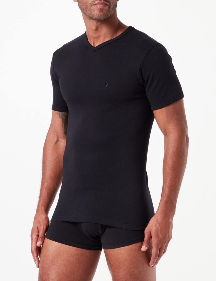 NAVIGARE 3 T-shirt uomo scollo a V caldo cotone art. 112 - Cassaniti