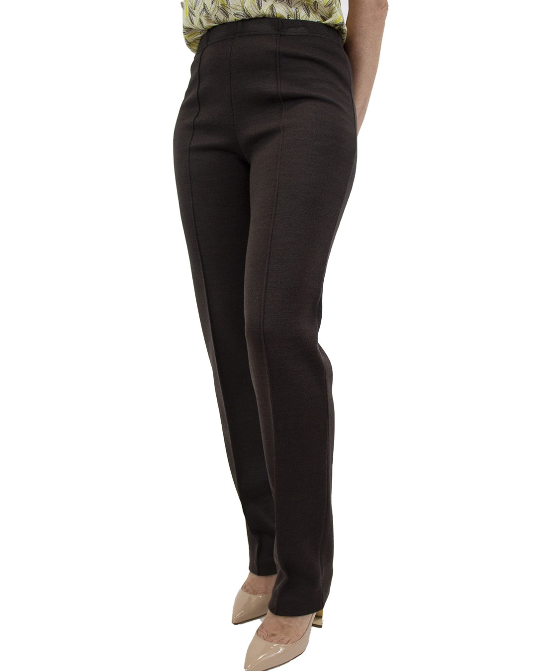 CARLA FERRONI Pantalone Donna in Lana Jersey Elasticizzato Vita Alta Art. 6626