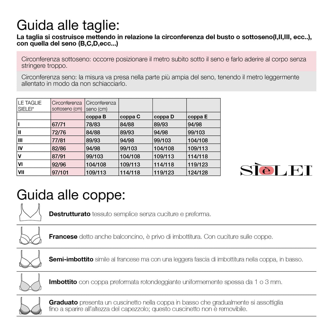 SIèLEI Reggiseno coppe graduate senza ferretto coppa B Art. 1556