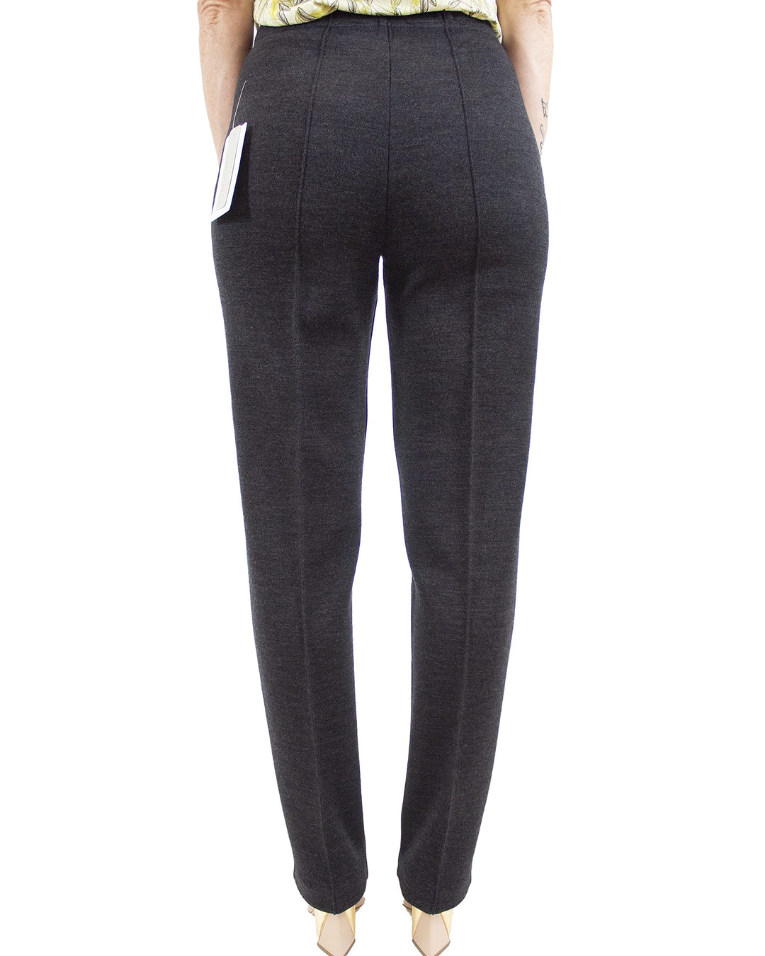 CARLA FERRONI Pantalone Donna in Lana Jersey Elasticizzato Vita Alta Art. 6626