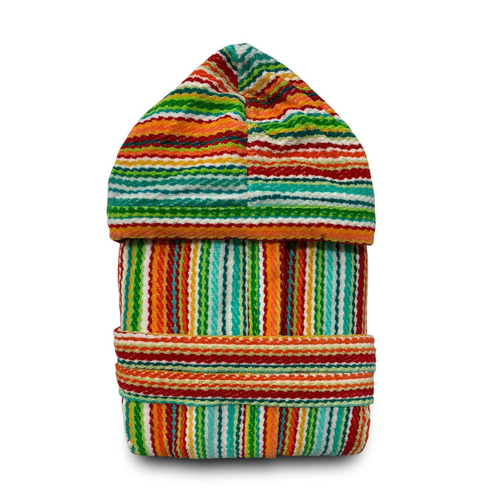 SOMMARUGA Accappatoio unisex in spugna velour cinigliato con cappuccio