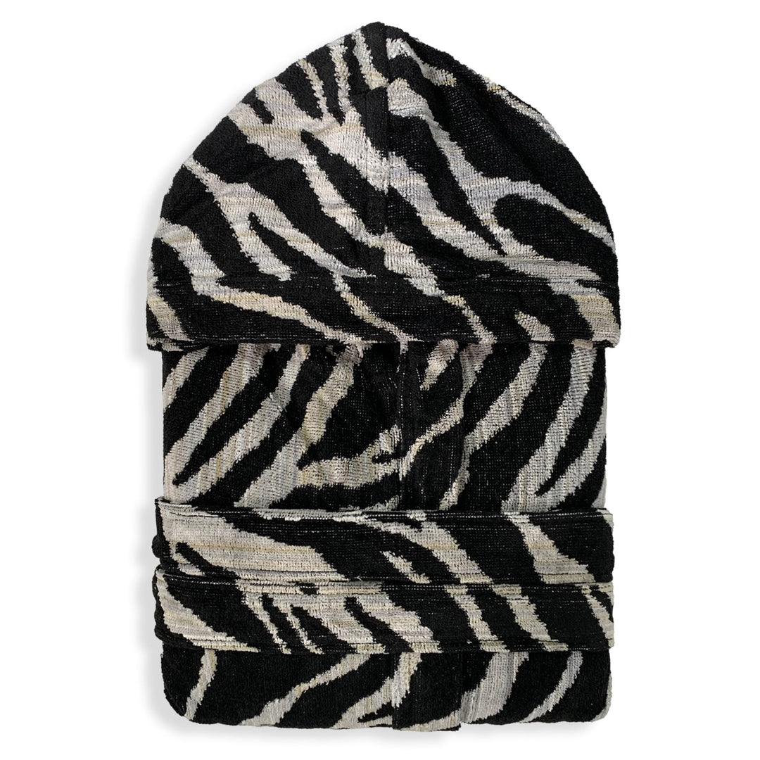 SOMMARUGA Accappatoio unisex in spugna velour cinigliato con cappuccio