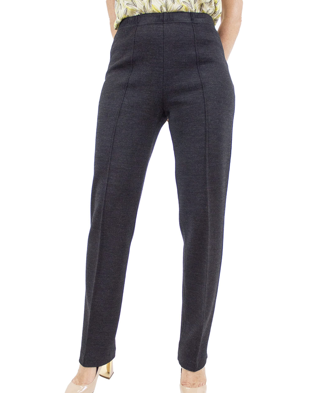 CARLA FERRONI Pantalone Donna in Lana Jersey Elasticizzato Vita Alta Art. 6626