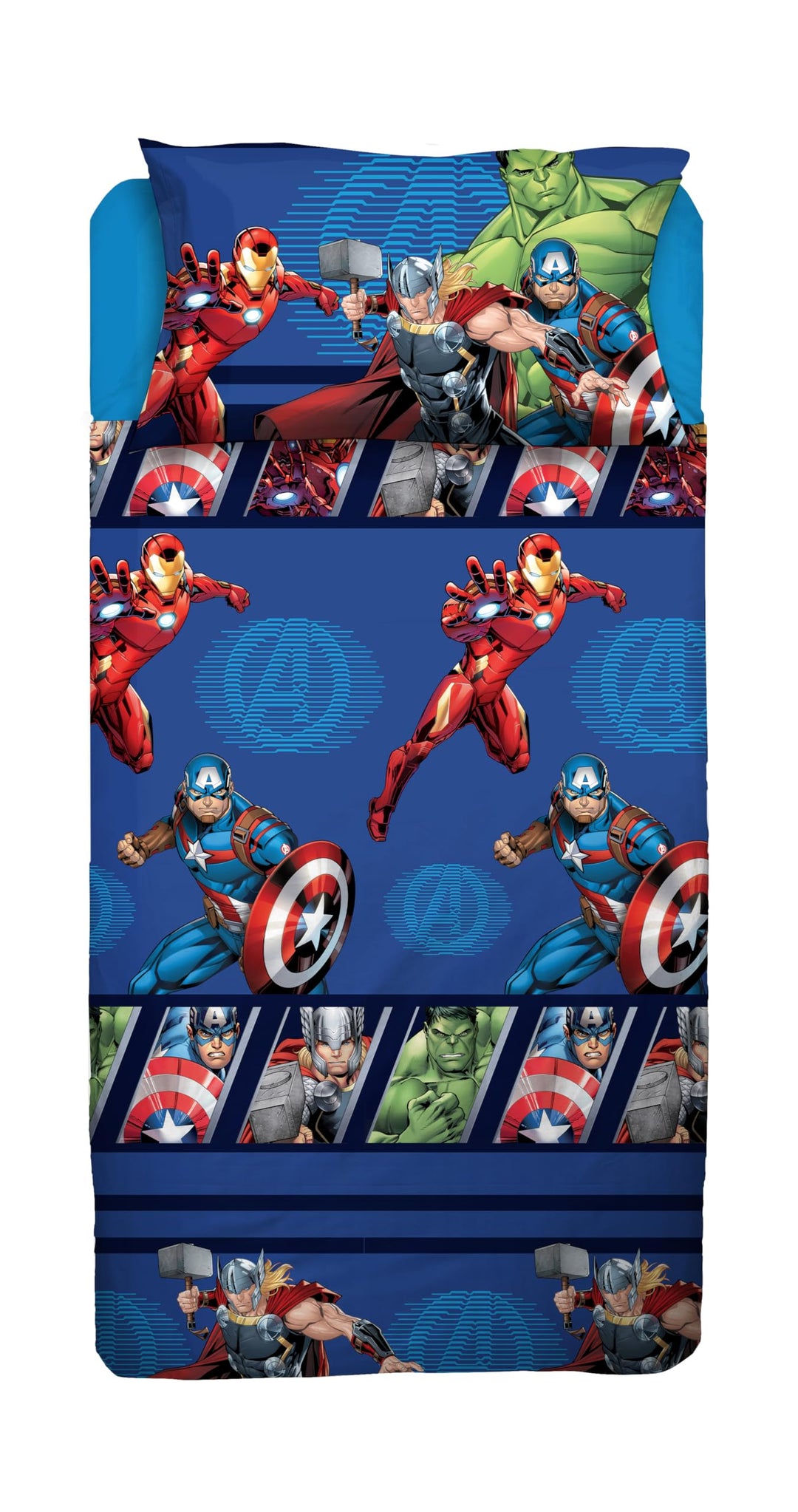 DISNEY-MARVEL Completo Letto Singolo Lenzuolo Sopra Lenzuolo Con Angoli Federa 100% Cotone