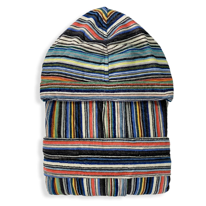 SOMMARUGA Accappatoio unisex in spugna velour cinigliato con cappuccio