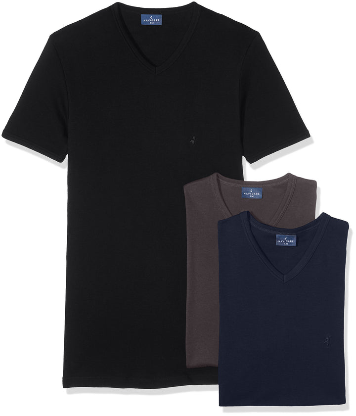 NAVIGARE 3 T-shirt uomo scollo a V caldo cotone art. 112 - Cassaniti