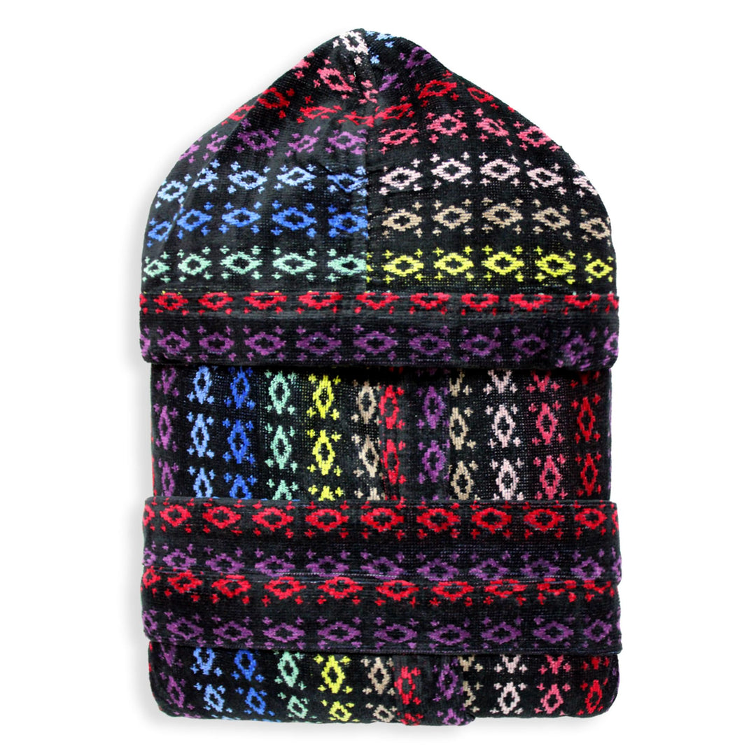 SOMMARUGA Accappatoio unisex in spugna velour cinigliato con cappuccio