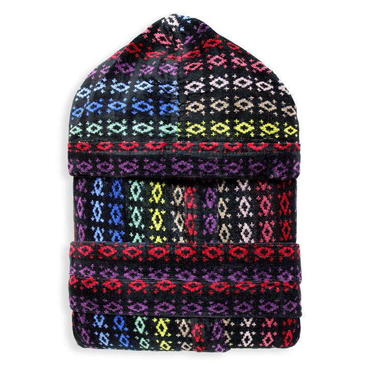 SOMMARUGA Accappatoio unisex in spugna velour cinigliato con cappuccio