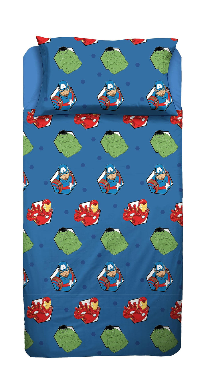 DISNEY-MARVEL Completo Letto, Lenzuolo Sopra, Lenzuolo Con Angoli, Federa. 100% Cotone