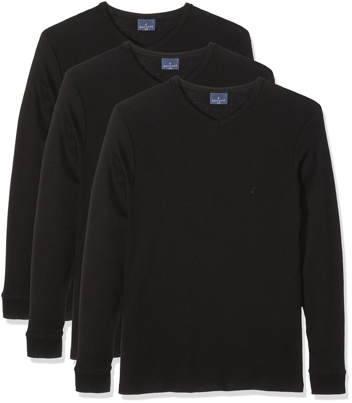 NAVIGARE 3 Maglia uomo intima caldo cotone maniche lunghe scollo a V art. 114 - Cassaniti