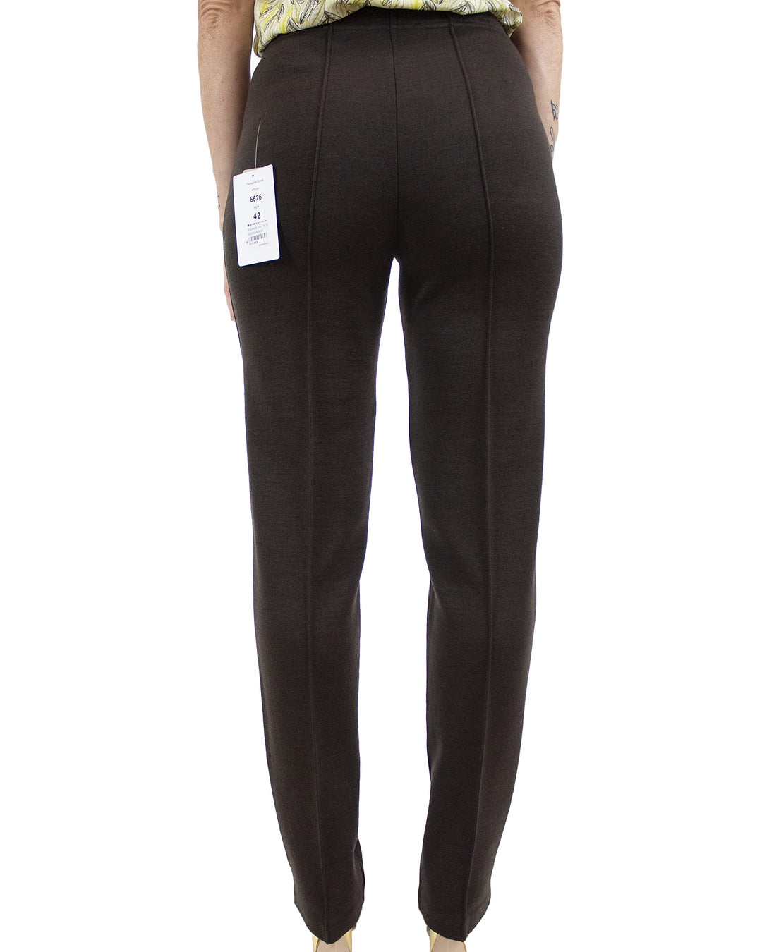 CARLA FERRONI Pantalone Donna in Lana Jersey Elasticizzato Vita Alta Art. 6626