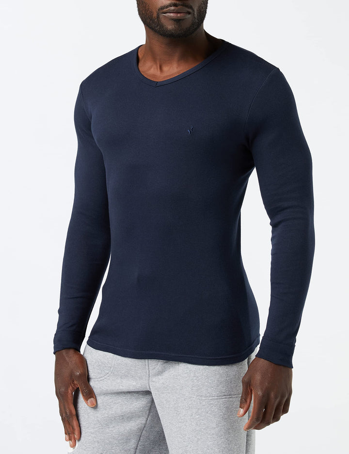 NAVIGARE 3 Maglia uomo intima caldo cotone maniche lunghe scollo a V art. 114 - Cassaniti