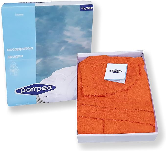 POMPEA Accappatoio Junior Ragazzo/Ragazza con Cappuccio