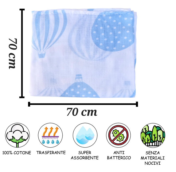 ELLEPI Mussole Neonato in Cotone e Bamboo - Set Completo per Nascita e Bagnetto - Cassaniti