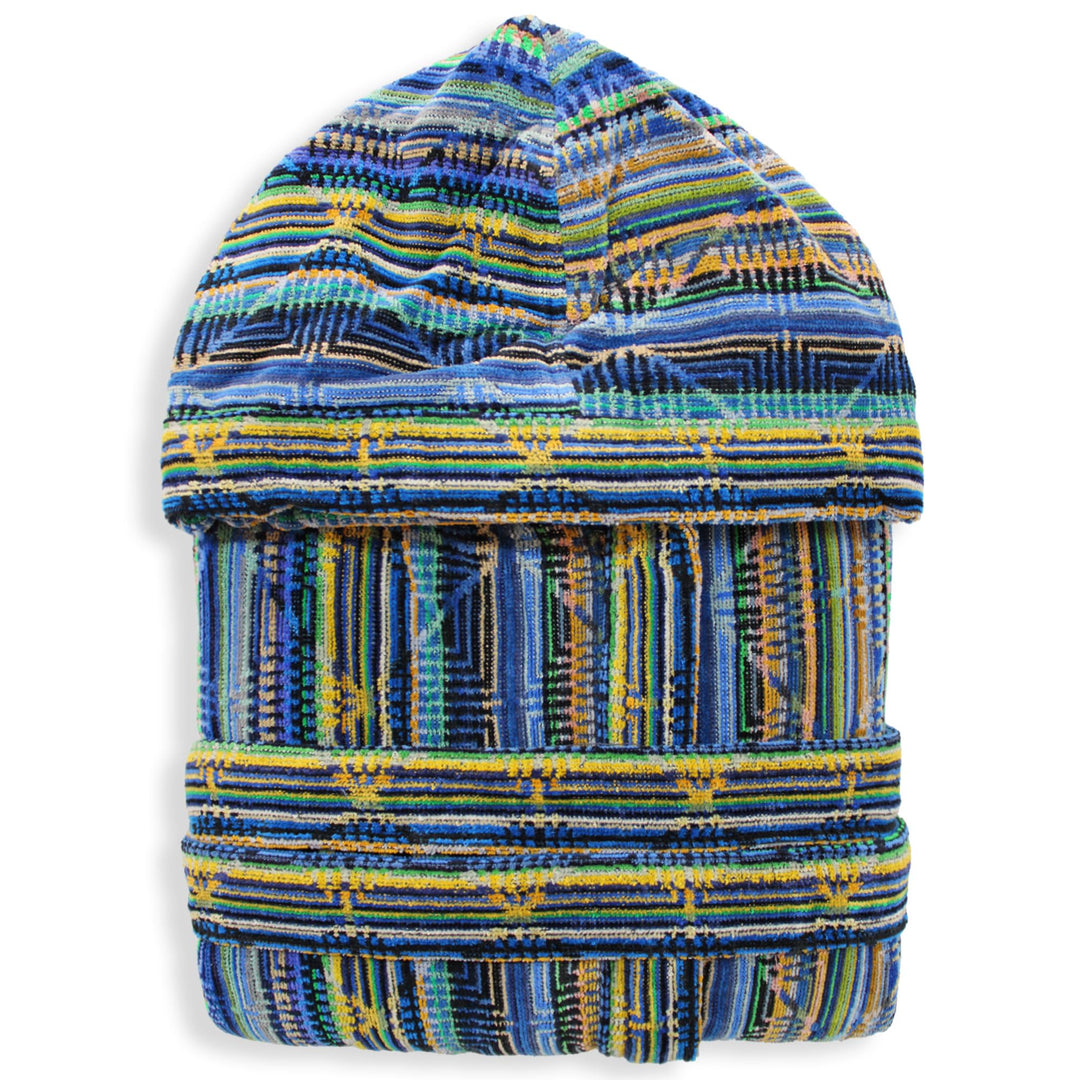 SOMMARUGA Accappatoio unisex in spugna velour cinigliato con cappuccio