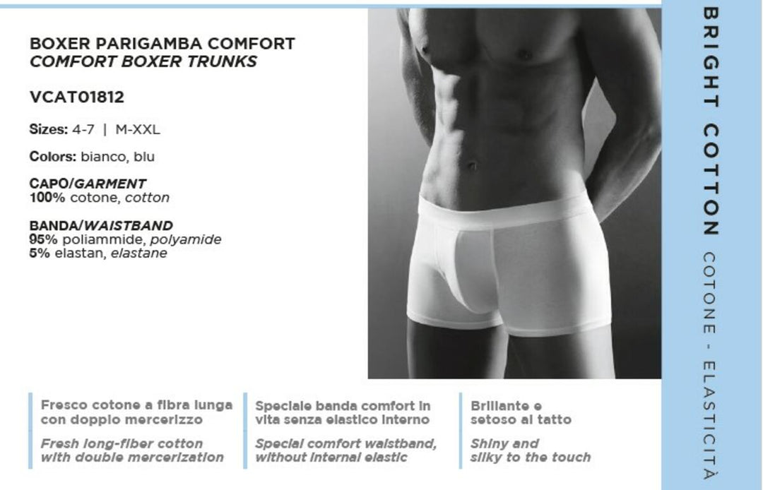 CAGI 6 Boxer uomo in cotone mercerizzato Con elastico interno Art. 1812