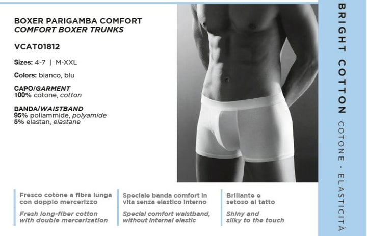 CAGI 6 Boxer uomo in cotone mercerizzato Con elastico interno Art. 1812
