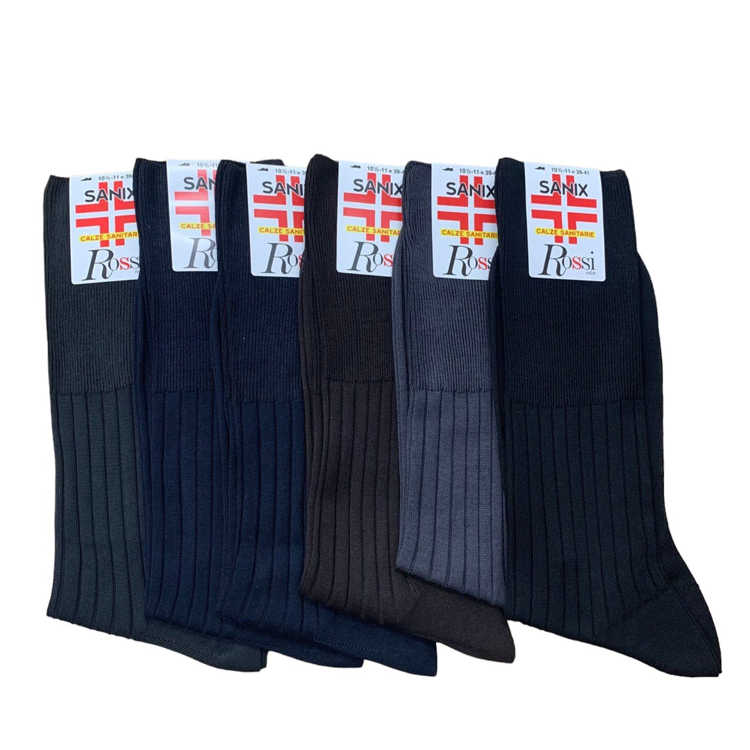 ROSSI 6 Calza corta uomo sanitaria 100% filo scozia elastico relax art. 2000 - Cassaniti