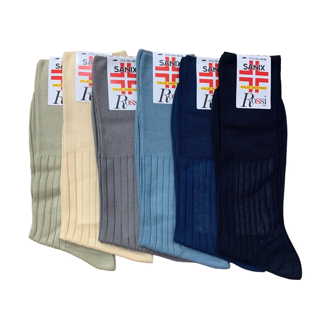 ROSSI 6 Calza corta uomo sanitaria 100% filo scozia elastico relax art. 2000 - Cassaniti