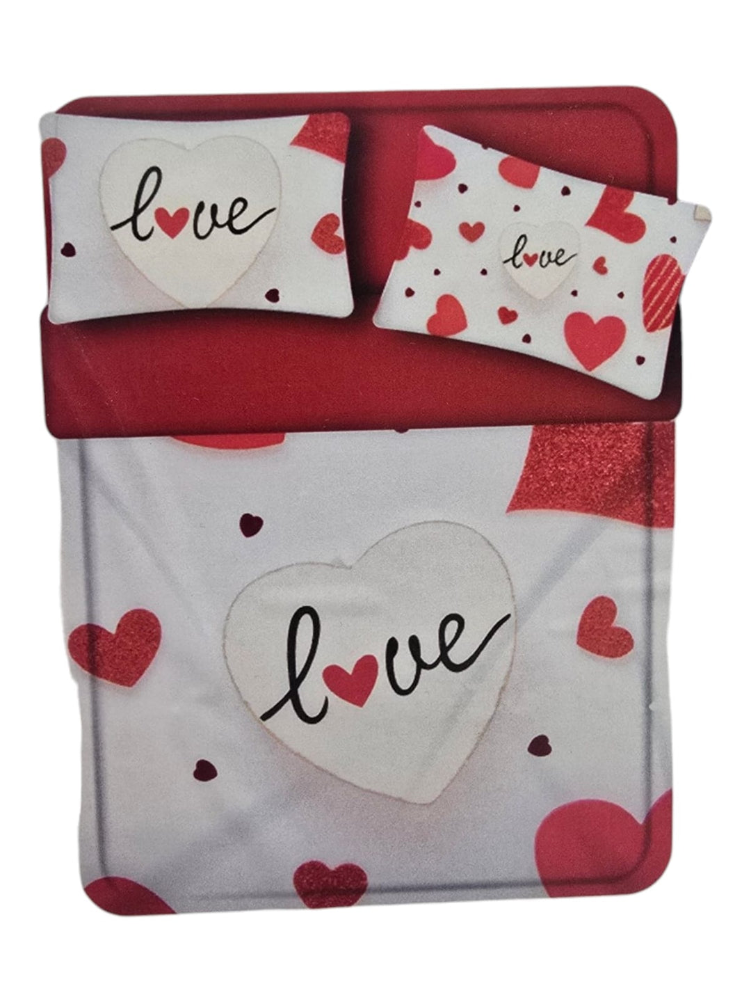 BIANCALUNA Lenzuola 2 piazze Miss Terry sopra, sotto e federa Cotone Dis LOVE