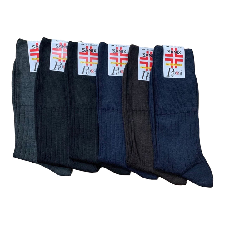 ROSSI 6 Calza Lana uomo lunga sanitaria compressione graduata 100% art. 206 - Cassaniti