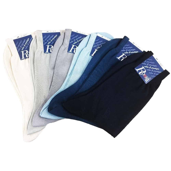 ROSSI 6 Calzini uomo corto 100% cotone rimagliato a mano art. 4910 - Cassaniti