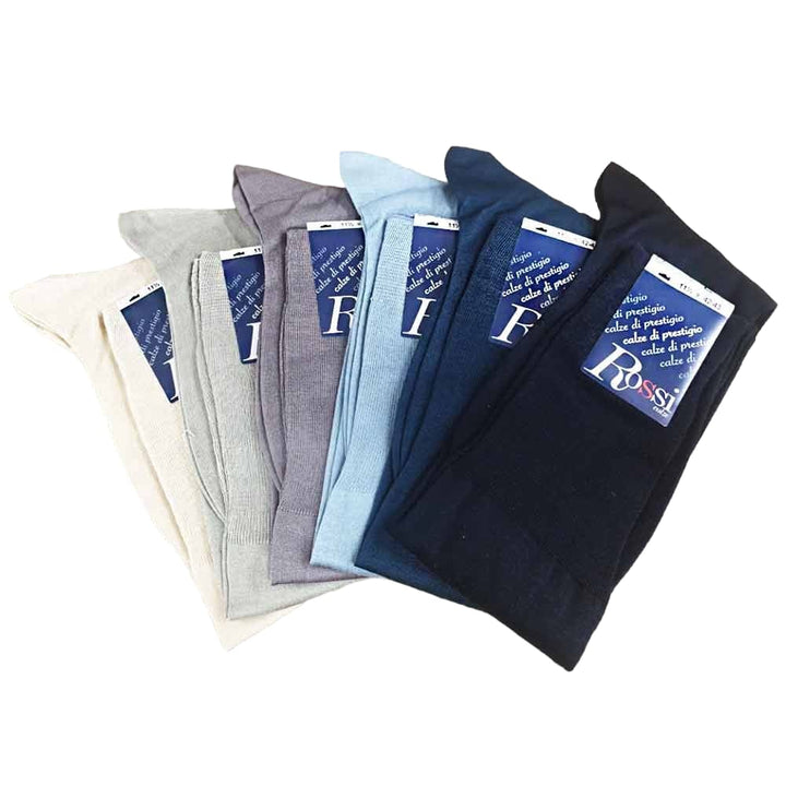 ROSSI 6 Calzettoni uomo lungo 100% cotone rimagliato a mano art. 491 - Cassaniti