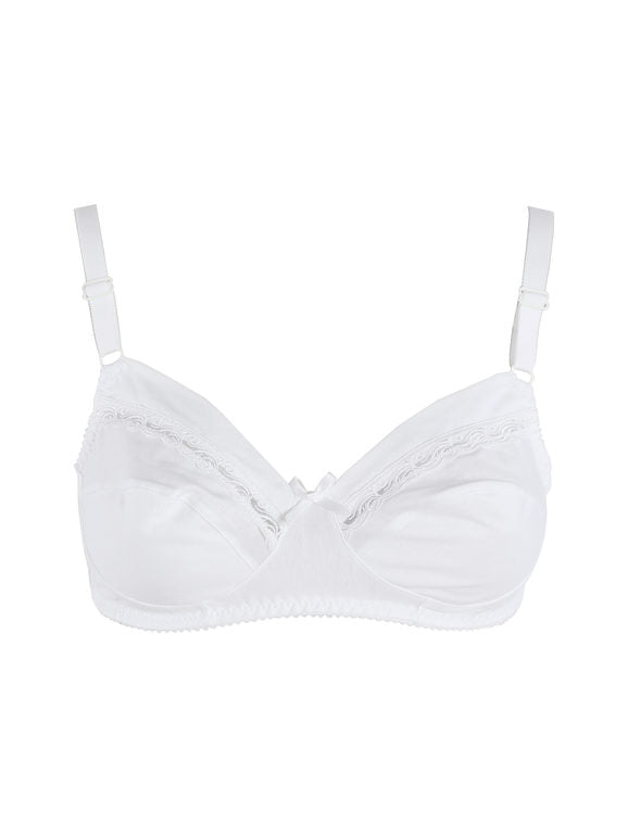 SìèLEI Reggiseno senza ferretto 100% cotone inserto in merletto coppa B Art. 90