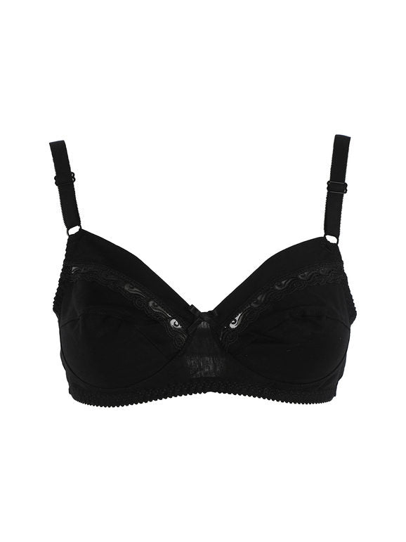 SìèLEI Reggiseno senza ferretto 100% cotone inserto in merletto coppa B Art. 90