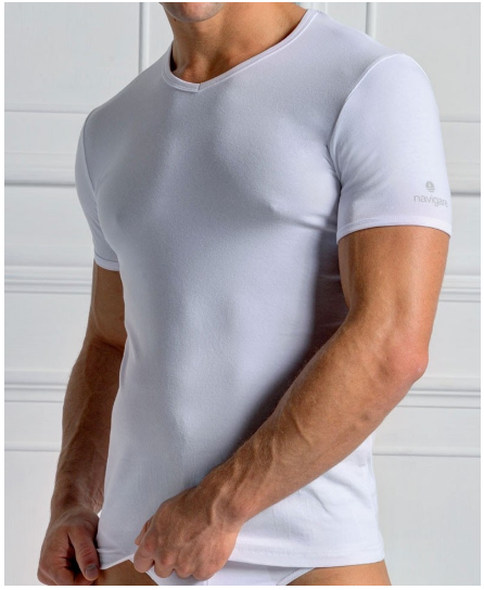 NAVIGARE 3 Maglietta uomo intima scollo a V elasticizzato art. 571 - Cassaniti