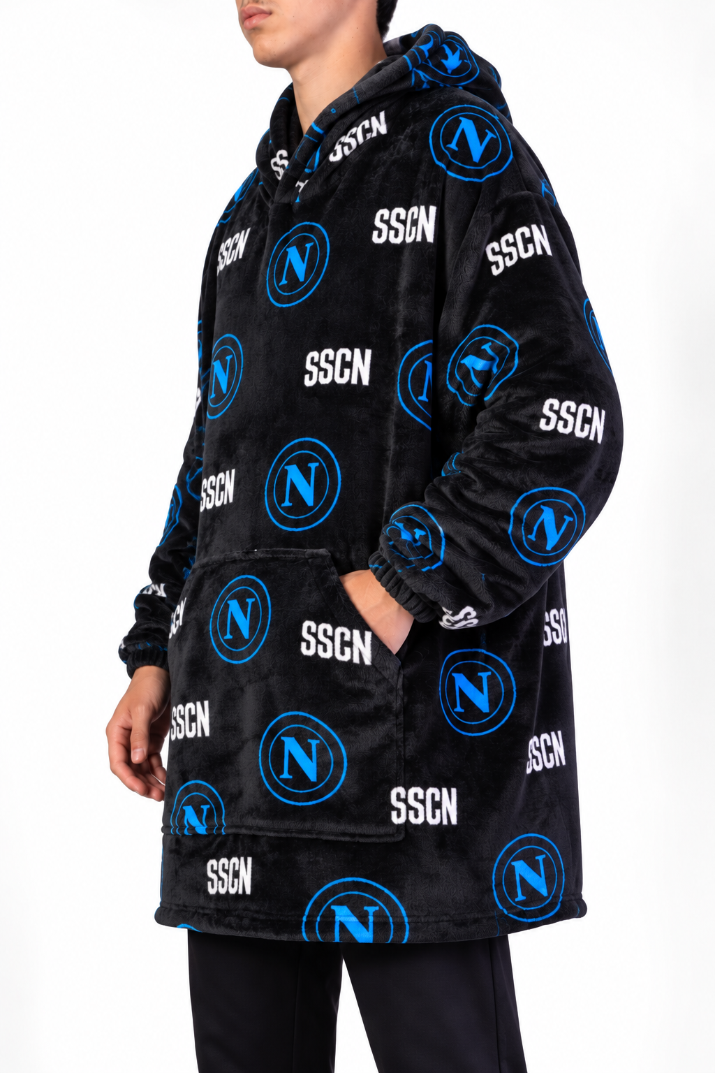 SSC NAPOLI Poncho Coperta con Maniche e Cappuccio
