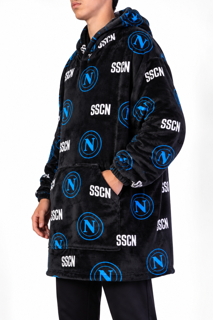SSC NAPOLI Poncho Coperta con Maniche e Cappuccio