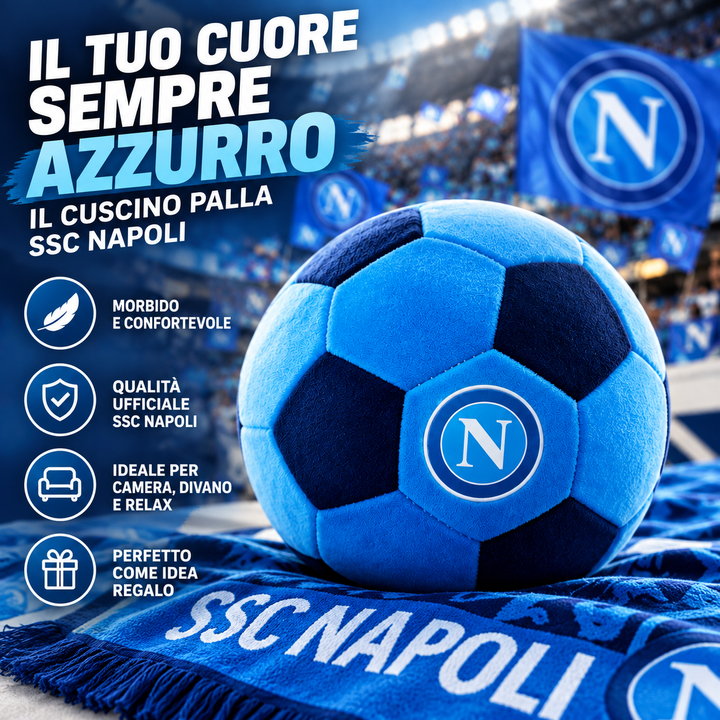 SSC NAPOLI Cuscino Palla Ufficiale Ø 22 cm – Azzurro