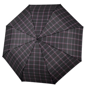 PERLETTI Ombrello Technology Apri e Chiudi Tartan con Manico Curvo Art. 21827