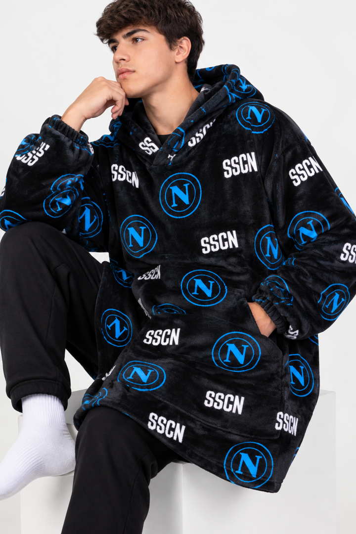 SSC NAPOLI Poncho Coperta con Maniche e Cappuccio